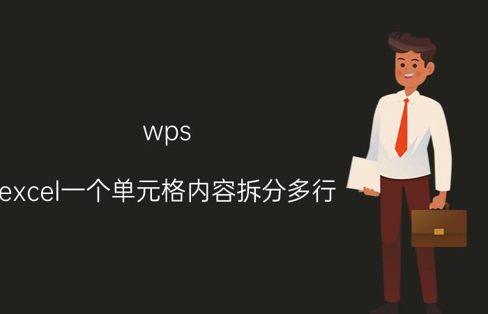 wps excel一个单元格内容拆分多行 WPS Excel单元格拆分